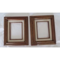  Set Pair 2 Matching Wood Picture Frame with Natural Linen Liner 10 x 12   202403490515